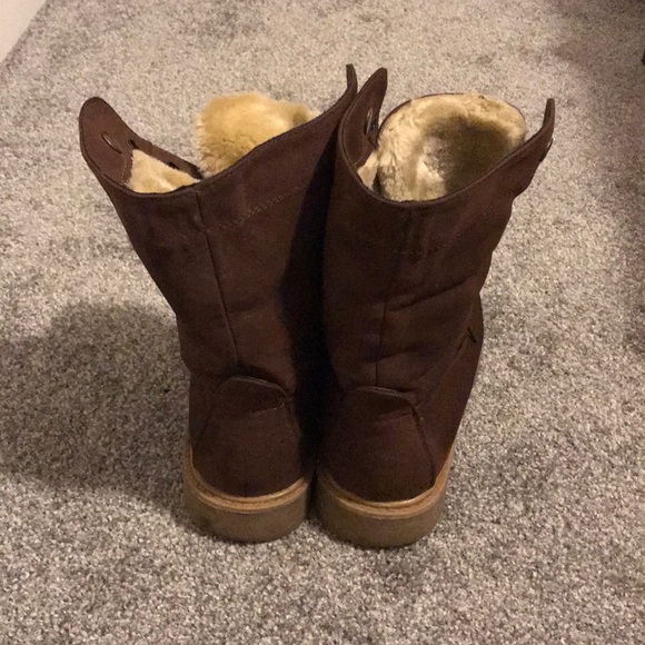 Maroon/brown combat boot - Picture 6 of 7